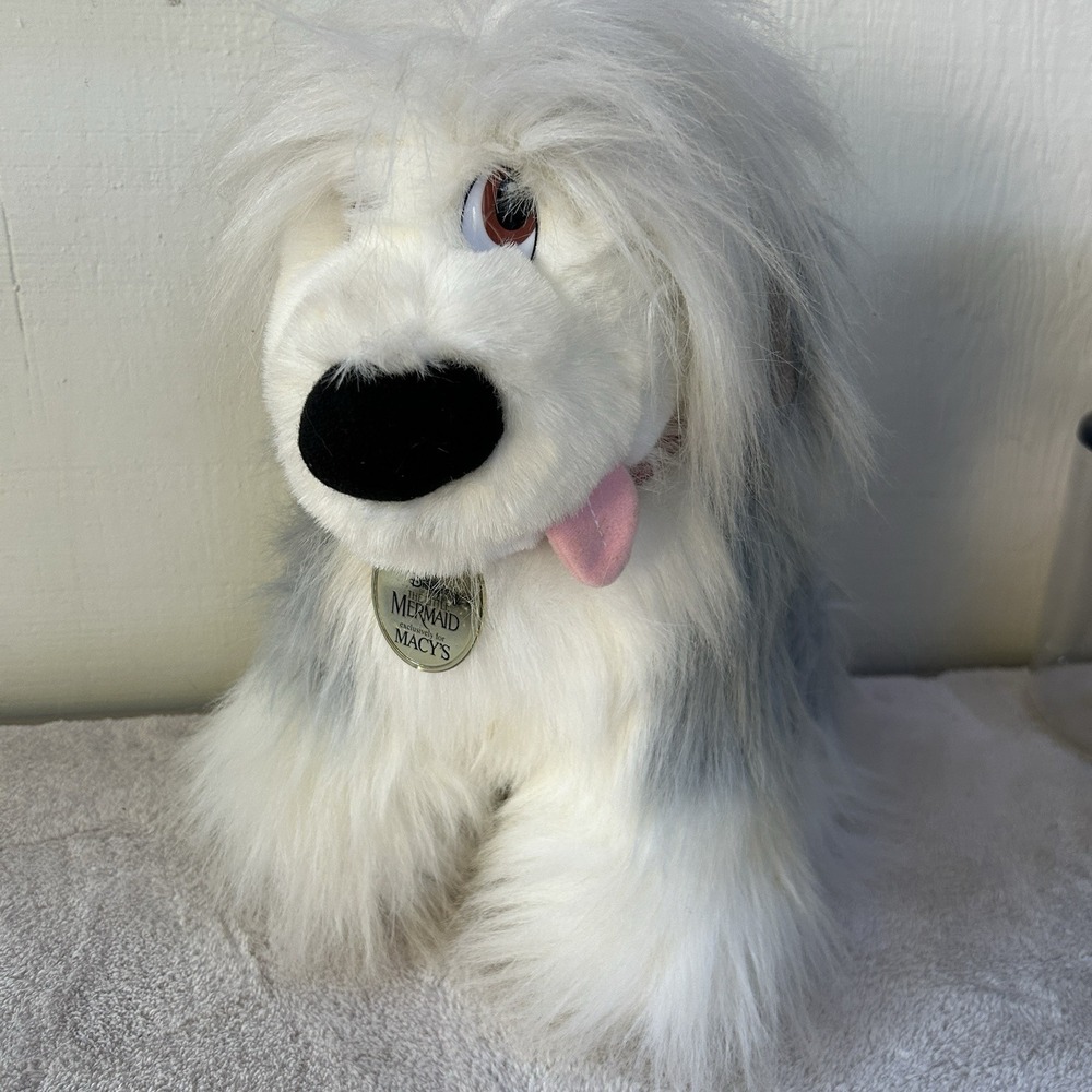 Disney Little Mermaid Max Plush Toy Stuffed Animal Dog Macy Promotional Rare 16"
